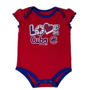 Chicago Baseball Baby Bodysuit  3-6M Red LOVE CUBS Unisex Infant Cubbie Apparel